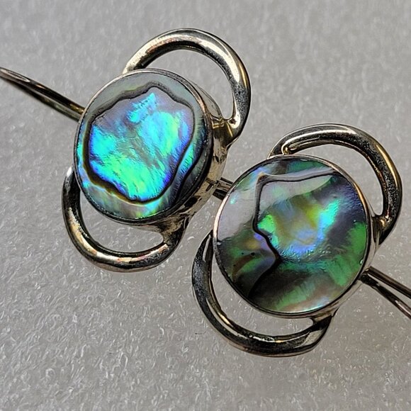 Abalone Earrings with Silver - Picture 1 of 16